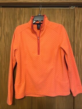 Lands End Women's Coral Half-Zip Pullover Sweater